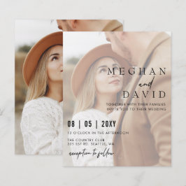 Budget Elegant Photo Overlay Wedding Uitnodiging
