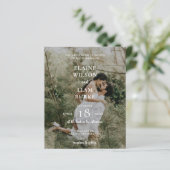 Budget Elegant Photo Overlay Wedding Uitnodiging (Staand voorkant)