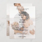 Budget Elegant Photo Overlay Wedding Uitnodiging (Voorkant / Achterkant)