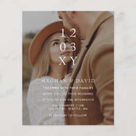 Budget Elegant Photo Overlay Wedding Uitnodiging