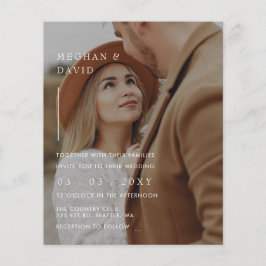 Budget Elegant Photo Overlay Wedding Uitnodiging
