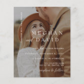 Budget Elegant Photo Overlay Wedding Uitnodiging (Voorkant)