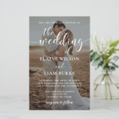 Budget Elegant Photo Overlay Wedding Uitnodiging (Staand voorkant)