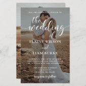 Budget Elegant Photo Overlay Wedding Uitnodiging (Voorkant / Achterkant)