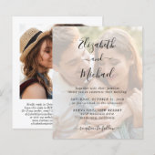 Budget Elegant Photo Overlay Wedding Uitnodiging (Voorkant / Achterkant)