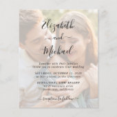 Budget Elegant Photo Overlay Wedding Uitnodiging (Voorkant)