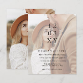 Budget Elegant Photo Overlay Wedding Uitnodiging