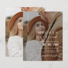 Budget Elegant Photo Overlay Wedding Uitnodiging
