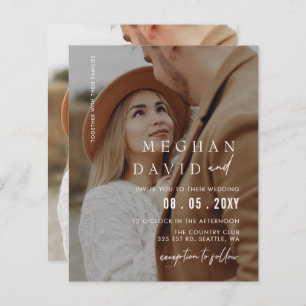 Budget Elegant Photo Overlay Wedding Uitnodiging