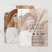 Budget Elegant Photo Overlay Wedding Uitnodiging (Voorkant / Achterkant)
