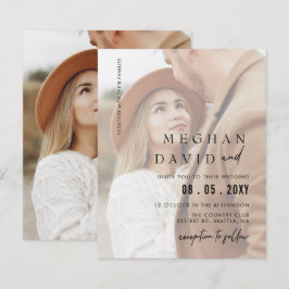 Budget Elegant Photo Overlay Wedding Uitnodiging