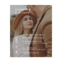 Budget Elegant Photo Overlay Wedding Uitnodiging