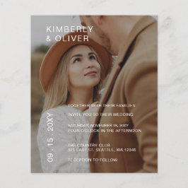 Budget Elegant Photo Overlay Wedding Uitnodiging