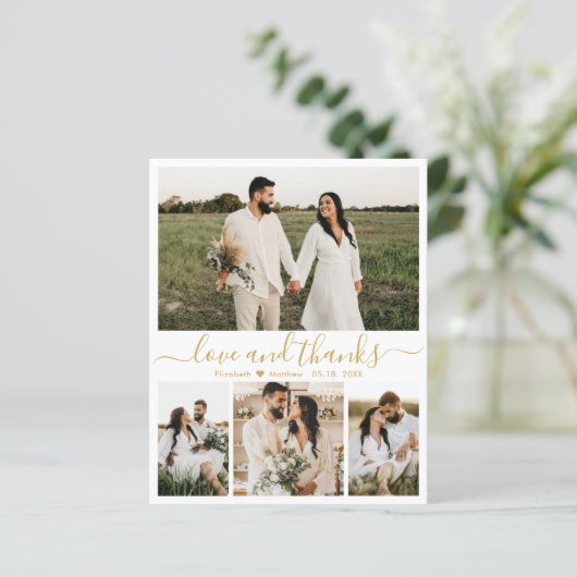 Budget Elegant Photo Weddenschap Hartelijk dank (Staand voorkant)