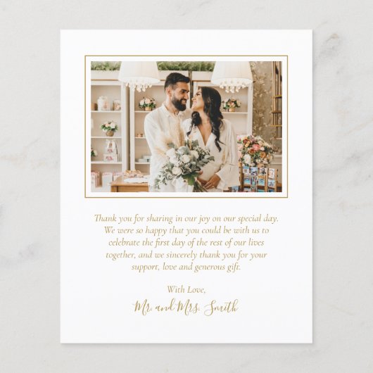 Budget Elegant Photo Weddenschap Hartelijk dank (Achterkant)