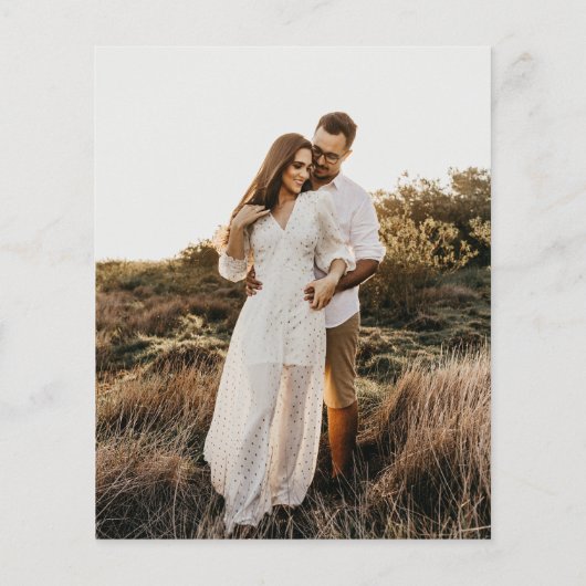 Budget Elegant Photo Wedding Invitation Flyer (Achterkant)