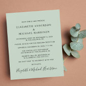 Budget Elegant Photo Wedding Reception Sage Invite