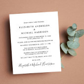 Budget Elegant Photo Wedding Reception Uitnodiging