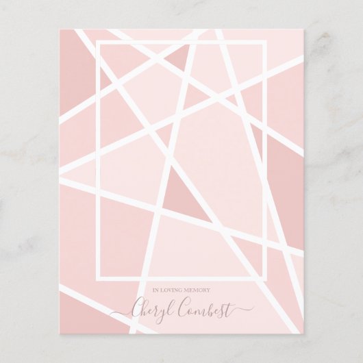 Budget Elegant Pink Abstract Foto Memorial (Voorkant)
