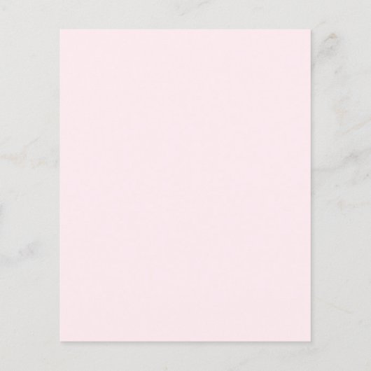 Budget Elegant Pink Floral Flat Menu Card (Achterkant)