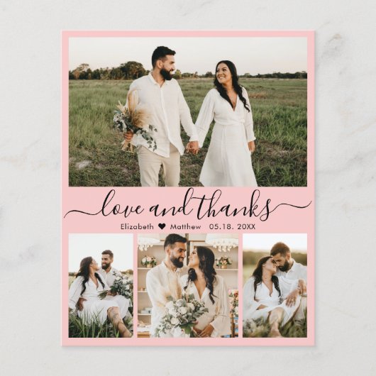 Budget Elegant Pink Foto Weddenschap Hartelijk dan (Voorkant)