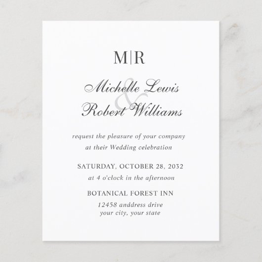 BUDGET ELEGANT PLAIN MONOGRAM WEDING (Voorkant)