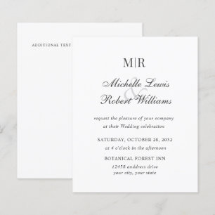 BUDGET ELEGANT PLAIN MONOGRAM WEDING