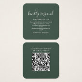 Budget Elegant QR Code Weddenschap Respons RSVP Ca Vierkante Visitekaartjes (Voorkant /achterkant)
