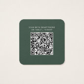 Budget Elegant QR Code Weddenschap Respons RSVP Ca Vierkante Visitekaartjes (Achterkant)
