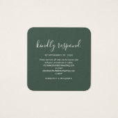 Budget Elegant QR Code Weddenschap Respons RSVP Ca Vierkante Visitekaartjes (Voorkant)