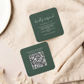 Budget Elegant QR Code Weddenschap Respons RSVP Ca Vierkante Visitekaartjes