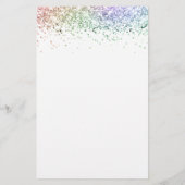 Budget Elegant Rainbow Glitter Wedding Menu (Achterkant)