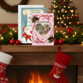 Budget Elegant Red Bow Christmas 3 Photo  Feestdagenkaart