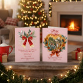 Budget Elegant Red Bow Christmas Photo Holiday  Feestdagenkaart