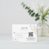 Budget Elegant Rococo Floral Crest Wedding QR Code Informatiekaartje (Staand voorkant)