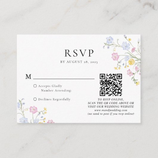 Budget Elegant Rococo Floral Crest Wedding QR Code Informatiekaartje (Voorkant)