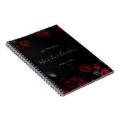Budget Elegant Rood Zwart Bloemen Bruiloft Planner Notitieboek (Rechterzijde)