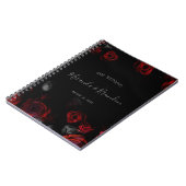 Budget Elegant Rood Zwart Bloemen Bruiloft Planner Notitieboek (Linkerzijde)