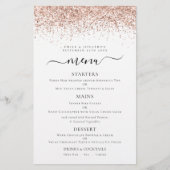 Budget Elegant Roos Gold Glitter WeddenMenu (Voorkant)