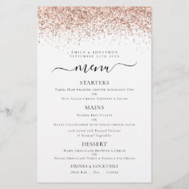 Budget Elegant Roos Gold Glitter WeddenMenu