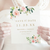 Budget Elegant Roze Bloemen Save the Date