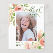 BUDGET Elegant roze Rose Floral Hartelijk dank (Voorkant)