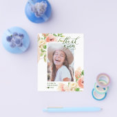 BUDGET Elegant roze Rose Floral Hartelijk dank Flyer (Enkel)