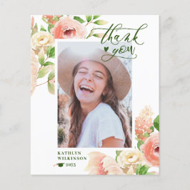 BUDGET Elegant roze Rose Floral Hartelijk dank Flyer