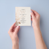 Budget Elegant Rozen Wedding Program kaart. Flyer (Hand)
