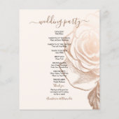 Budget Elegant Rozen Wedding Program kaart. Flyer (Achterkant)