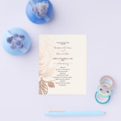 Budget Elegant Rozen Wedding Program kaart. Flyer (Enkel)