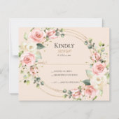 BUDGET Elegant RSVP-kaart. (Achterkant)