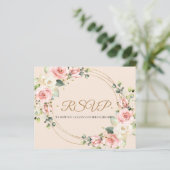 BUDGET Elegant RSVP-kaart. (Staand voorkant)