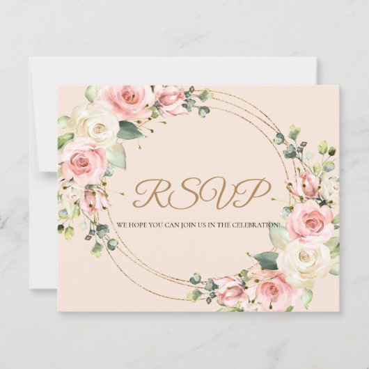 BUDGET Elegant RSVP-kaart. (Voorkant)